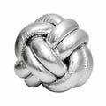 Knoten-Kissen 30 cm Kunstleder Silber dekorativ geflochten