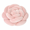 Rundes Zierkissen 35 cm Rosa mit geflochtener Textiloberfläche