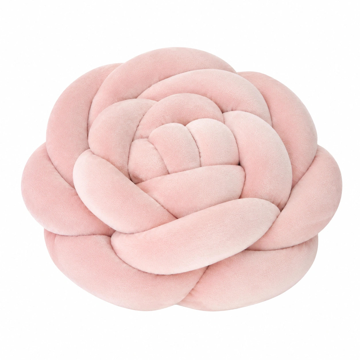 Rundes Zierkissen 35 cm Rosa mit geflochtener Textiloberfläche