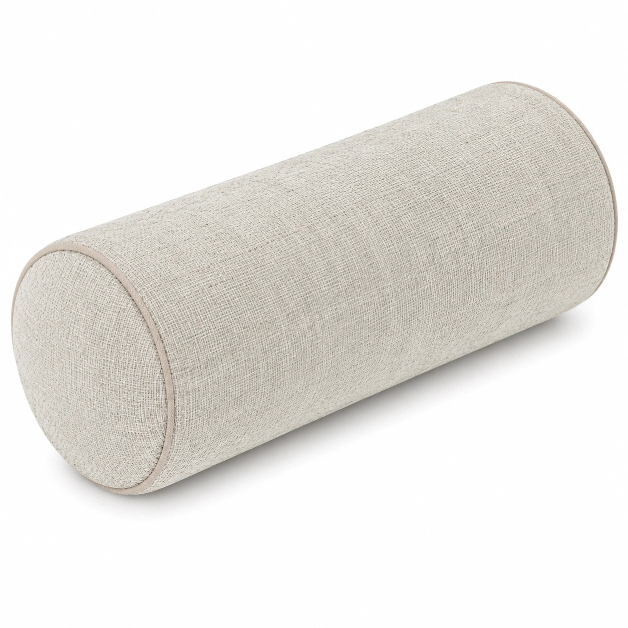 Nackenrolle 20 x 50 cm aus Textilgewebe in Beige - zylindrisches Dekokissen