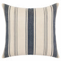 Zierkissen 45 cm Textil Beige Dunkelblau gestreift für Wohnräume