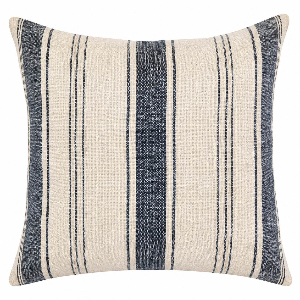 Zierkissen 45 cm Textil Beige Dunkelblau gestreift für Wohnräume
