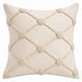 Dekokissen 45 x 45 cm Creme Textil mit Makramee Struktur für Wohnraum