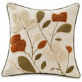Dekokissen 45 x 45 cm aus Textil in Creme Grün Orange mit Blumenmuster