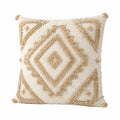 Dekokissen 45 x 45 cm Creme Beige Textil mit geometrischer Tuftstruktur
