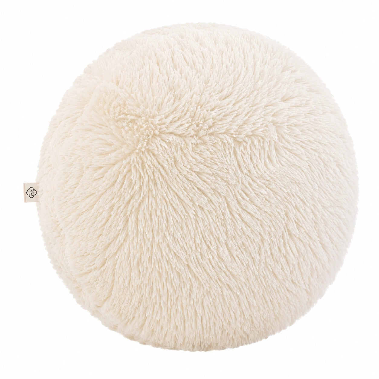 Rundes Dekokissen 40 cm Creme Polyester Plüsch weich
